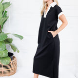 Minerva Black Scuba Maxi Dress Entro