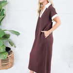 Minerva Espresso Scuba Maxi Dress Entro