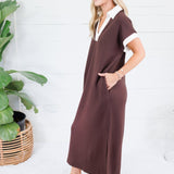 Minerva Espresso Scuba Maxi Dress Entro
