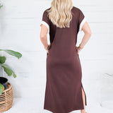 Minerva Espresso Scuba Maxi Dress Entro