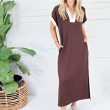 Minerva Espresso Scuba Maxi Dress Entro