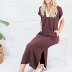 Minerva Espresso Scuba Maxi Dress Entro