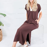 Minerva Espresso Scuba Maxi Dress Entro