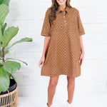 Miranda Brown Polka Dot Denim Mini Dress Sewn and Seen