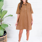 Miranda Brown Polka Dot Denim Mini Dress Sewn and Seen