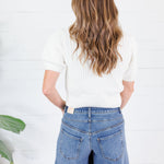 Missy Ivory Short Sleeve Cable Cardigan Pinch
