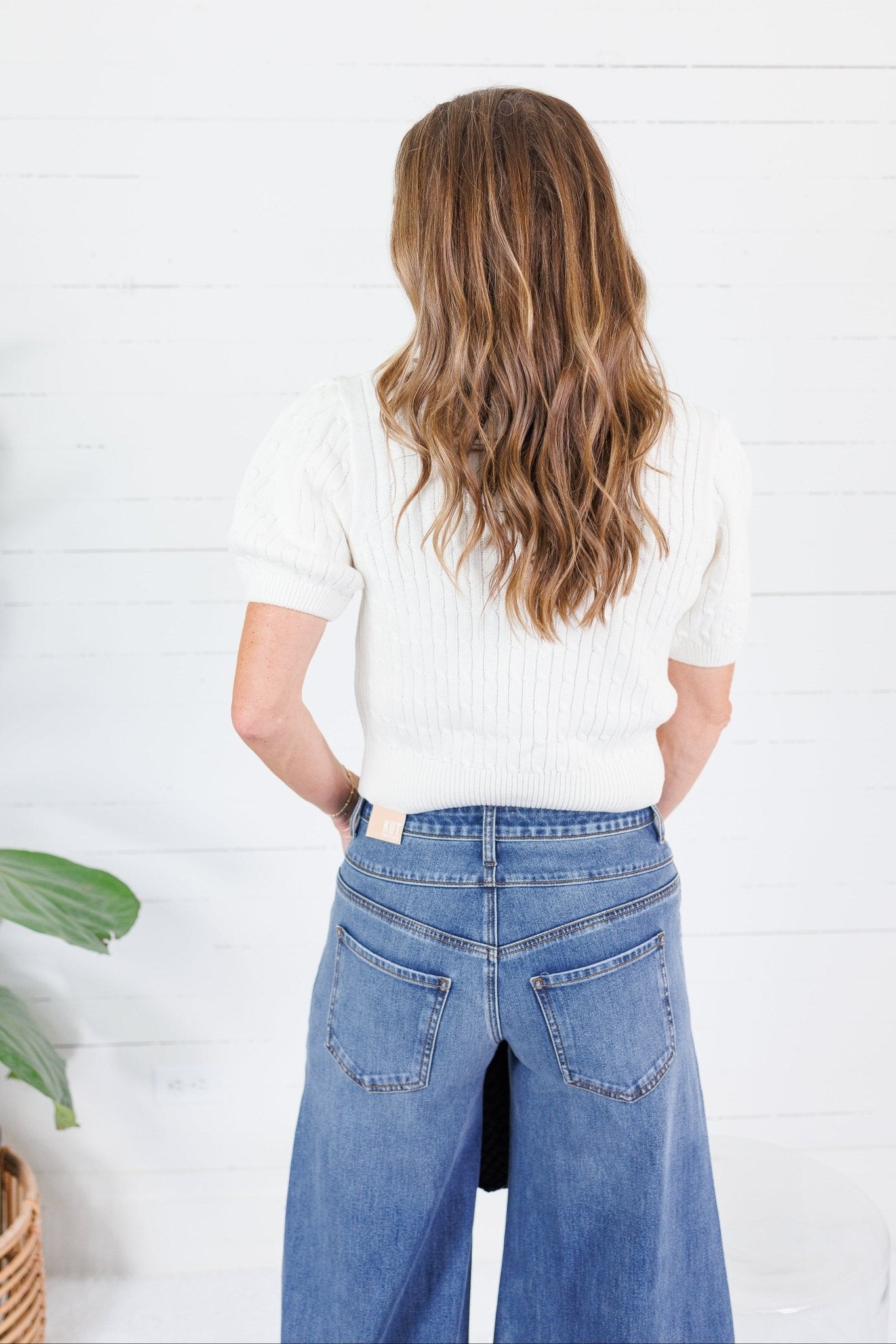 Missy Ivory Short Sleeve Cable Cardigan Pinch