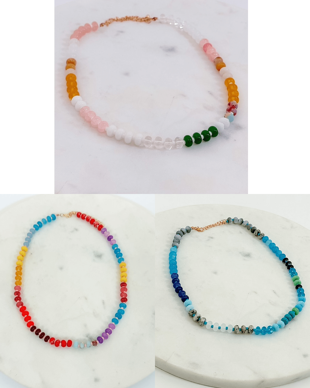 Mixed Natural Stone Beaded Necklace - A3 Accessories - Jewelry - Clover + Bee