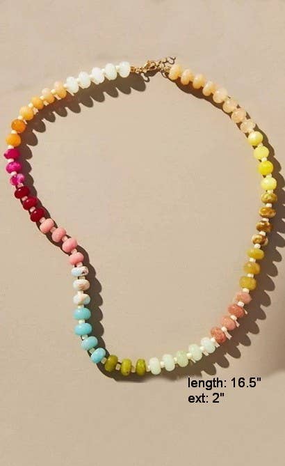 Mixed Natural Stone Beaded Necklace - A3 Accessories - Jewelry - Clover + Bee