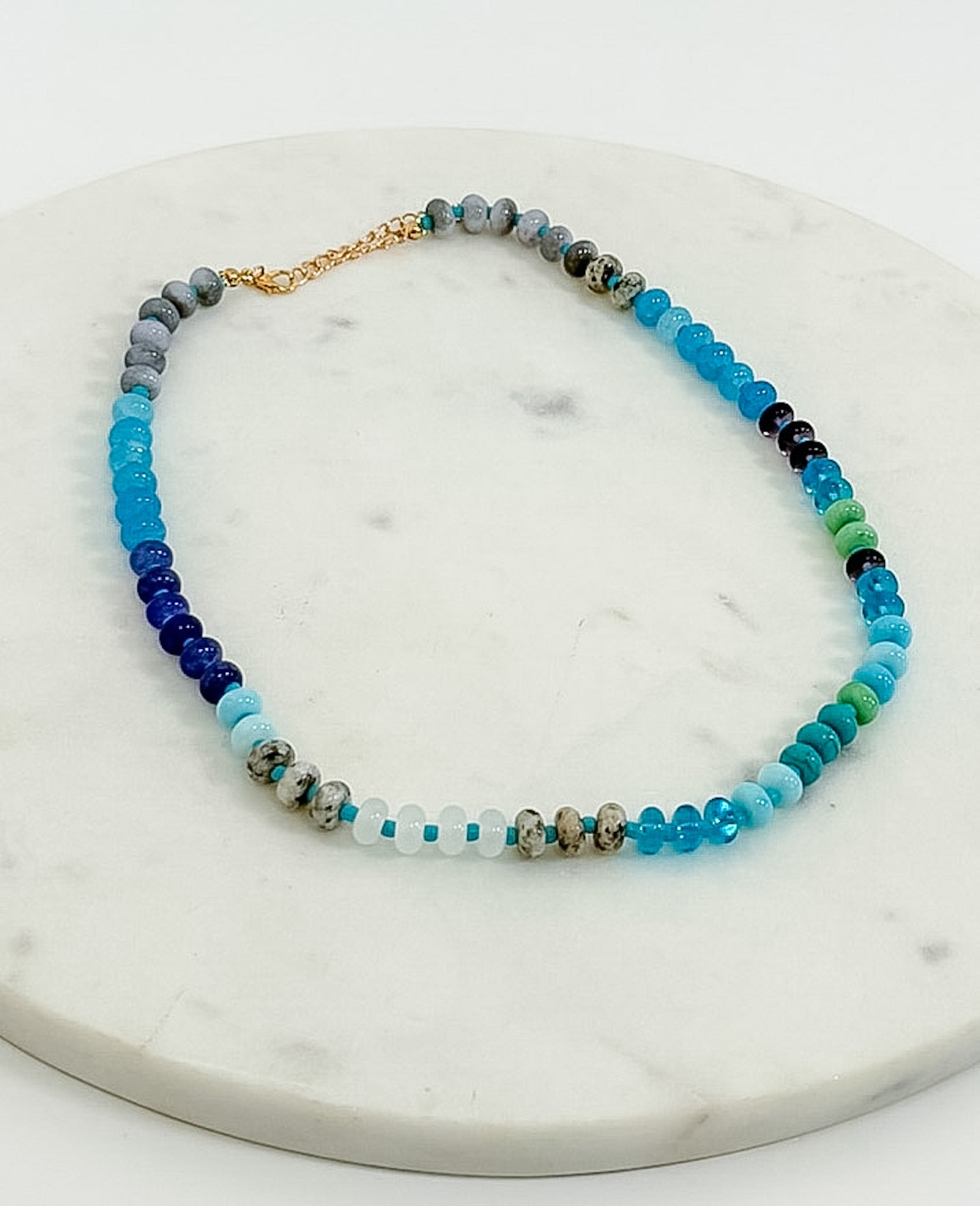 Mixed Natural Stone Beaded Necklace - A3 Accessories - Jewelry - Clover + Bee