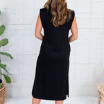 Mod Black Scuba Knit Midi Dress