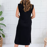 Mod Black Scuba Knit Midi Dress