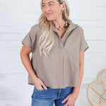 Molly Brown Pinstripe Boxy Top