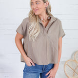 Molly Brown Pinstripe Boxy Top