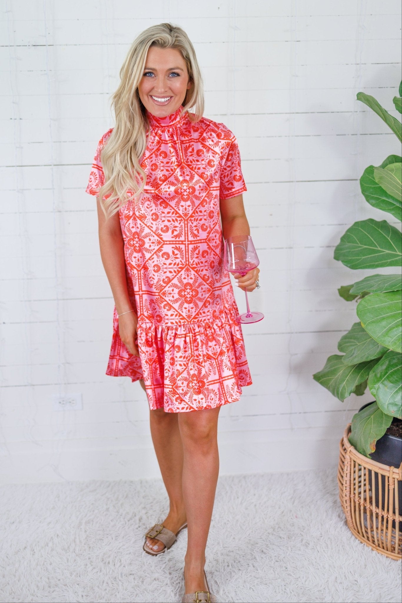 Molly Pink Tie Back Mini Dress Karlie