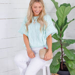 Montana Mint Cable Sweater Le Lis 