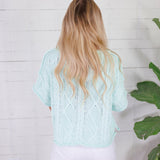 Montana Mint Cable Sweater Le Lis 