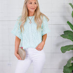 Montana Mint Cable Sweater Le Lis 