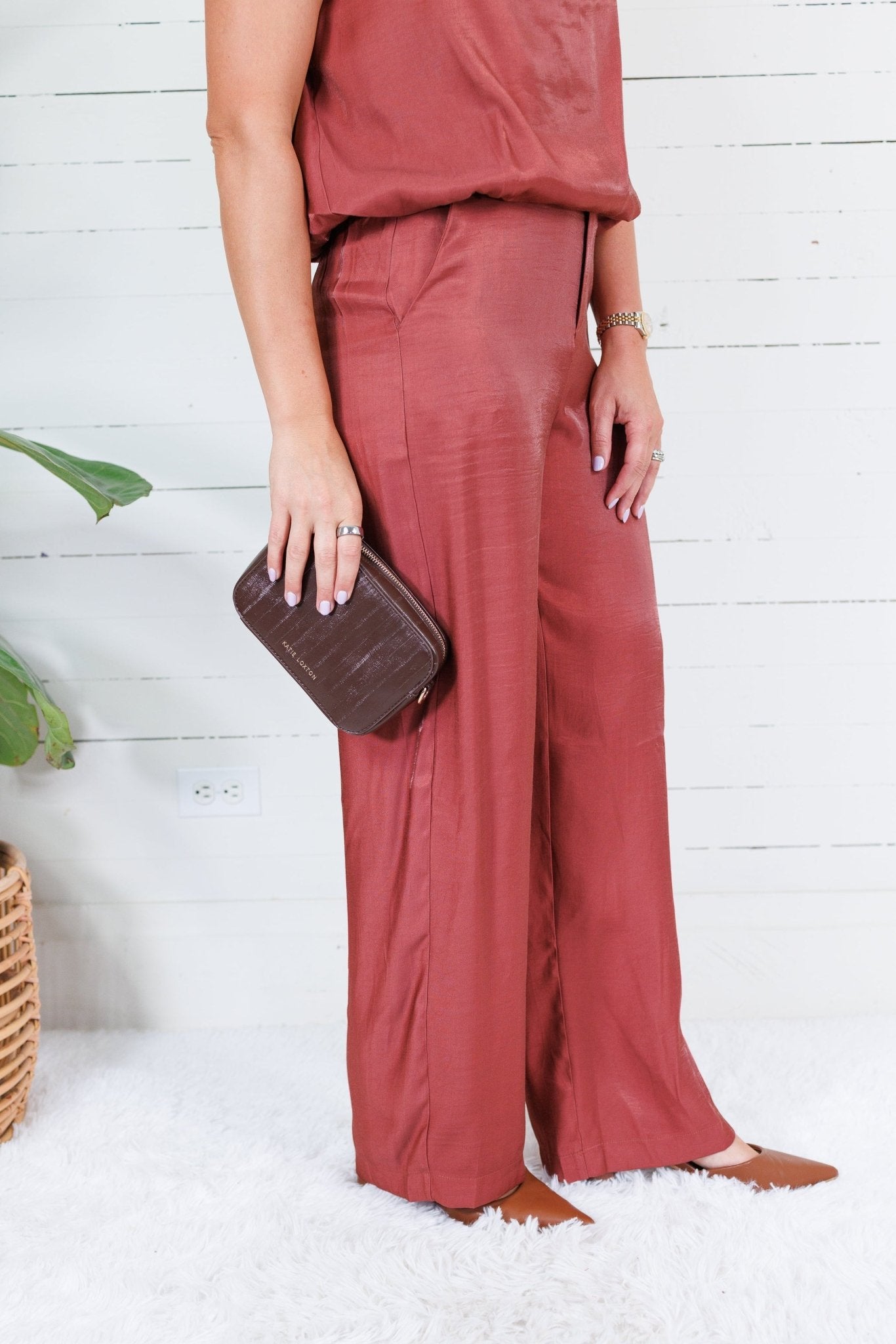 Montana Rust Glimmer Flowy Pants Glam