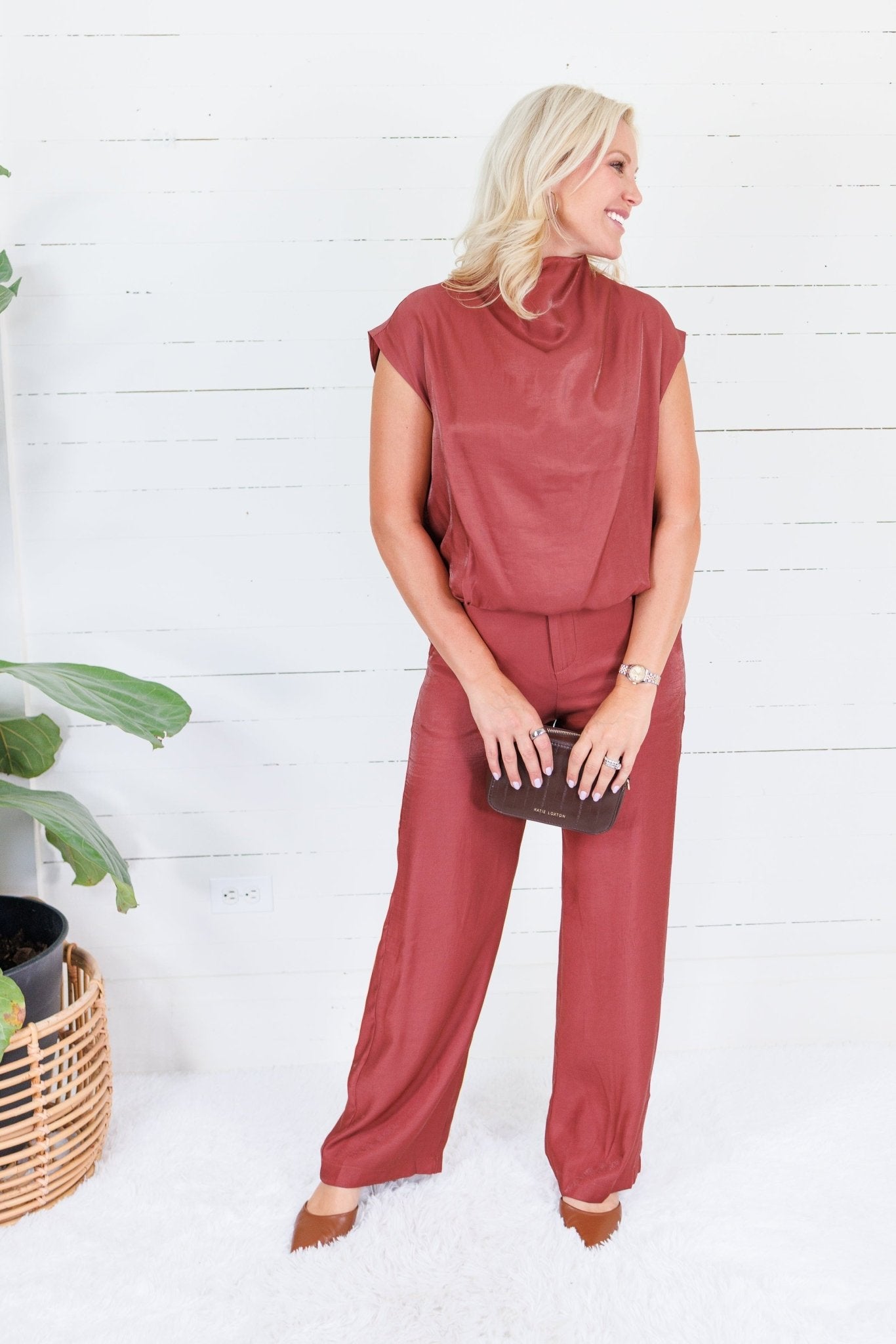 Montana Rust Glimmer Flowy Pants Glam