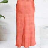 Montgomery Rust Polka Dot Satin Skirt Glam