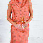 Montgomery Rust Polka Dot Satin Skirt Glam