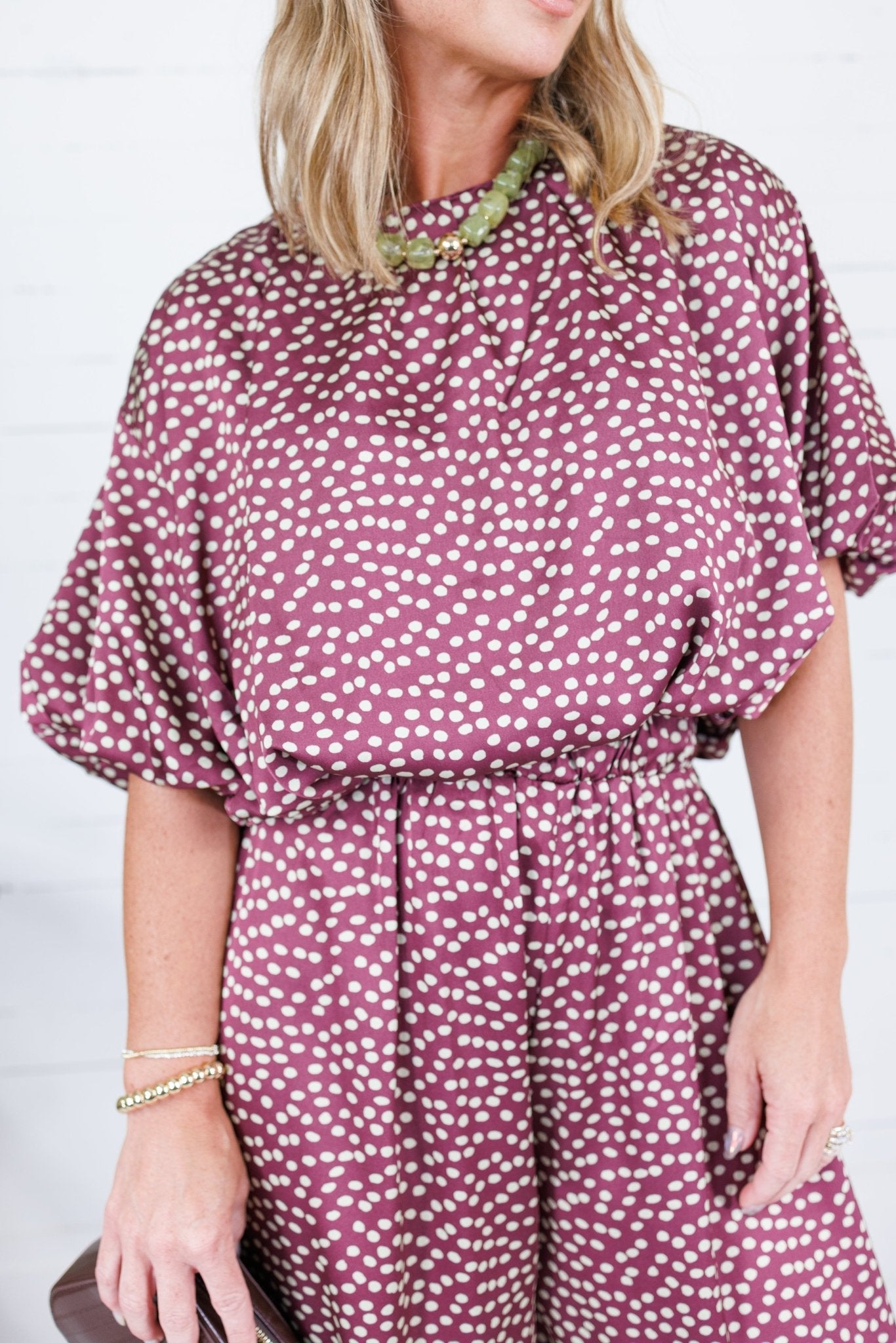 Morgan Burgundy Dotty Pants Glam