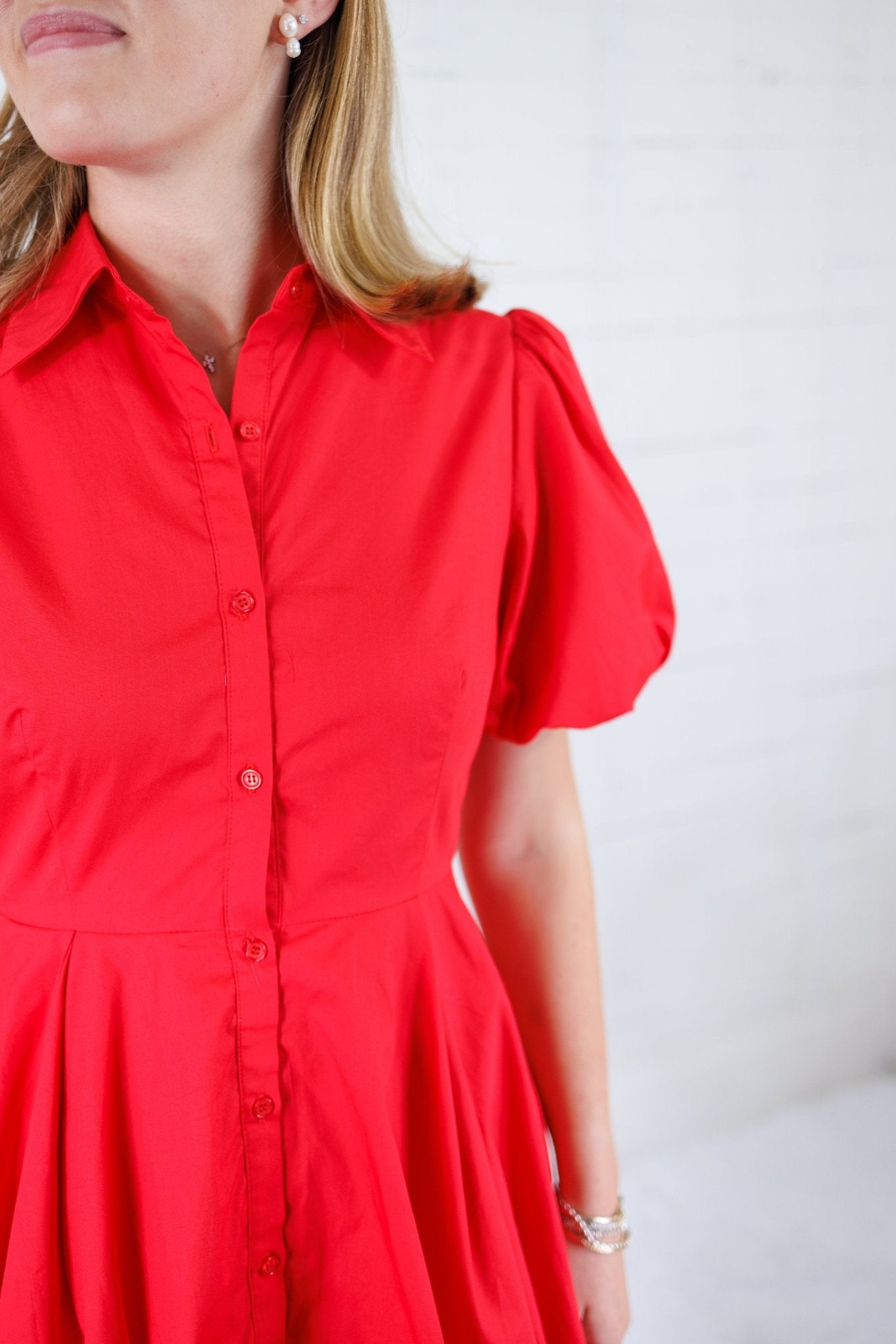 Morgan Poppy Bubble Hem Nipped Waist Mini Dress Aureum