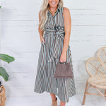 Morrison Seafoam + Cocoa Stripe Maxi Dress