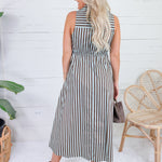 Morrison Seafoam + Cocoa Stripe Maxi Dress