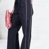 Moulton Black + Cream Contrast Piping Wide Leg Pants Strut & Bolt