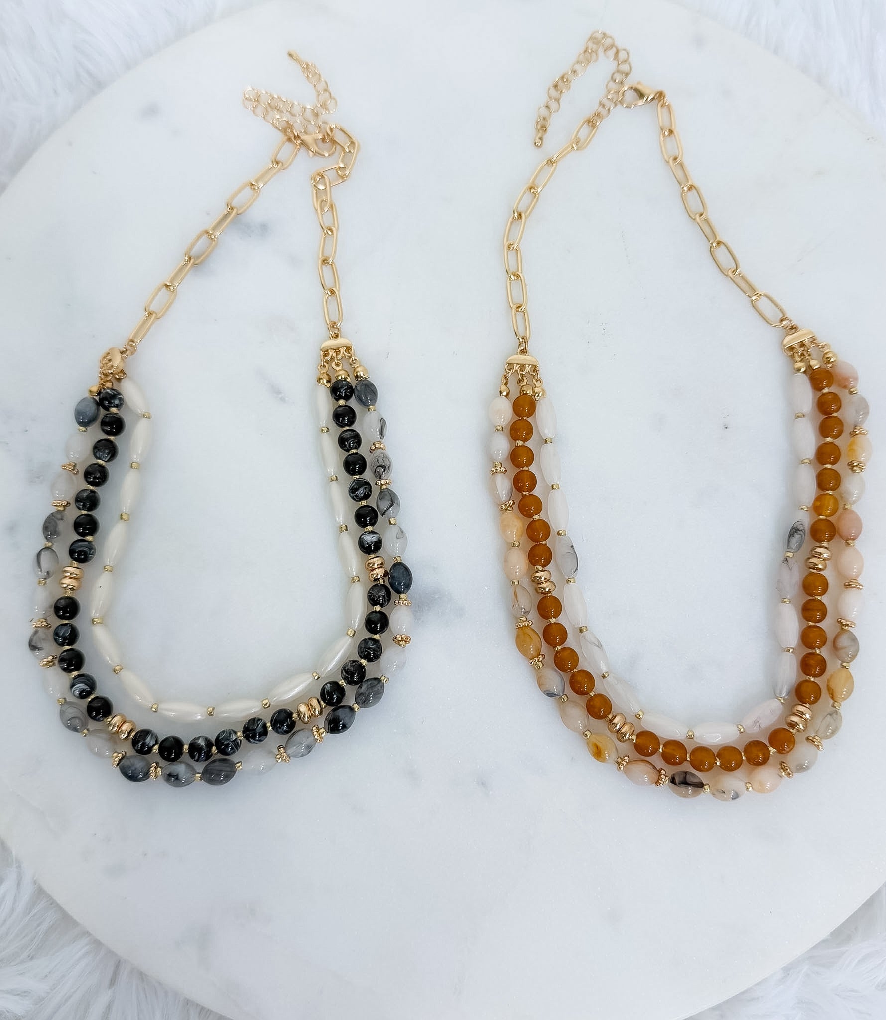 Multi Strand Beaded Statement Necklace