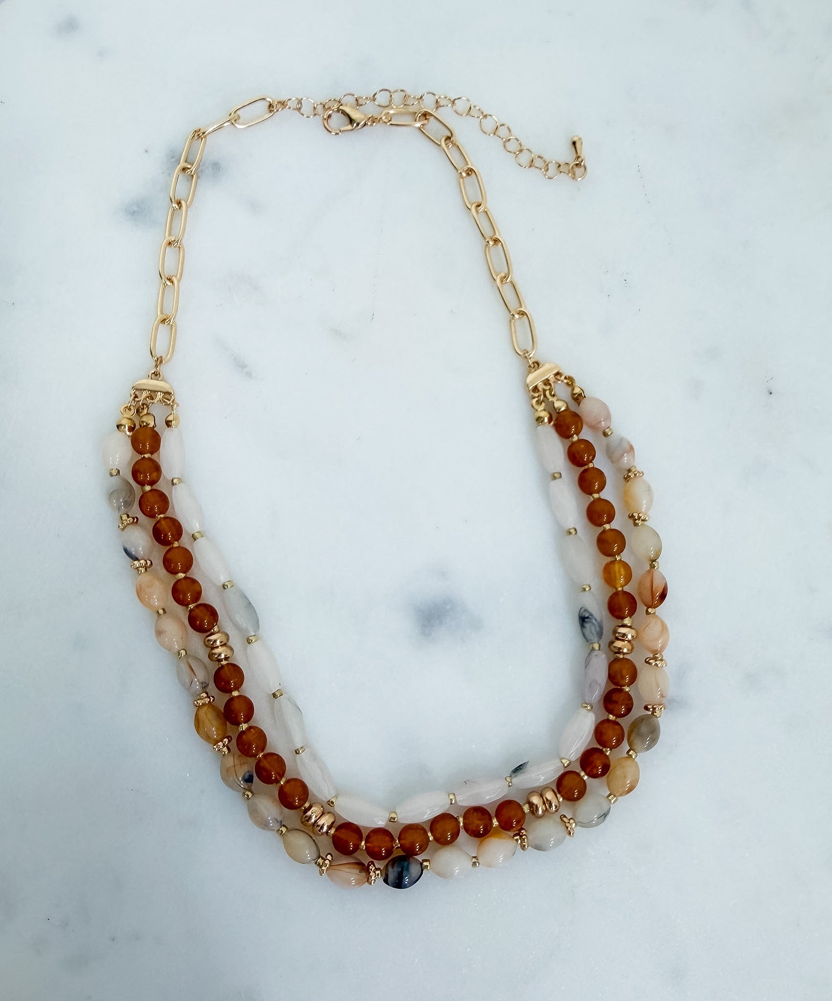 Multi Strand Beaded Statement Necklace