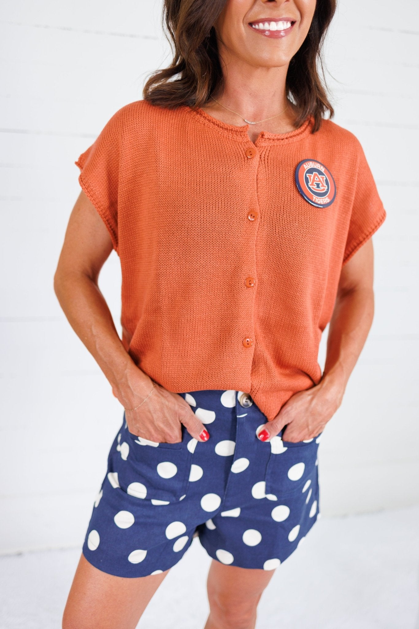 Murrah Navy Polka Dot Shorts Glam