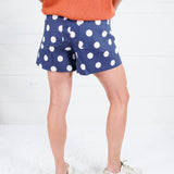 Murrah Navy Polka Dot Shorts Glam