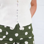 Murrah Olive Polka Dot Shorts Glam
