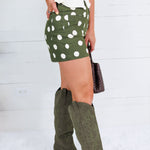 Murrah Olive Polka Dot Shorts Glam