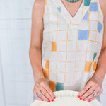 Myla Cream Squares Mini Dress Briton Court