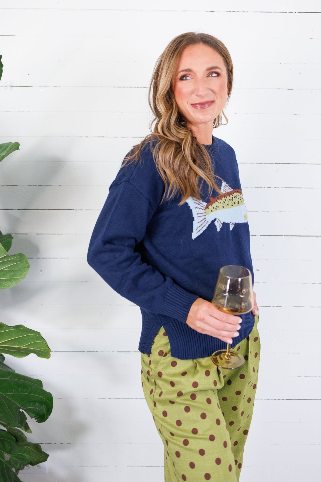 Nalls Navy Fish Sweater TCEC