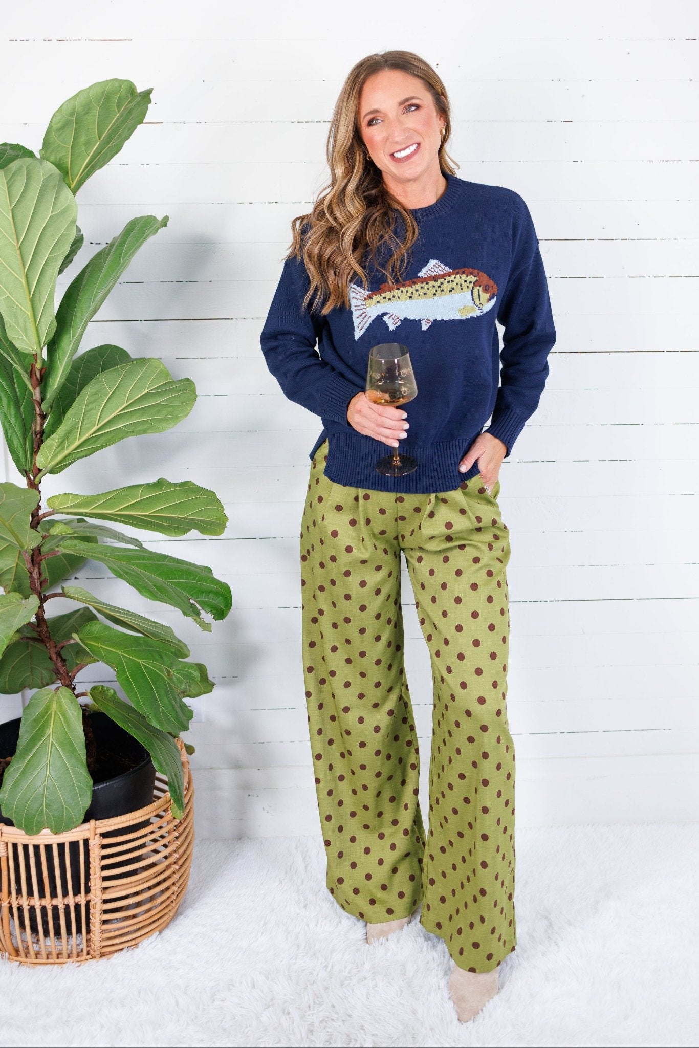 Nalls Navy Fish Sweater TCEC