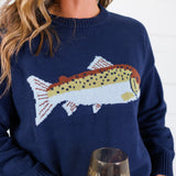 Nalls Navy Fish Sweater TCEC