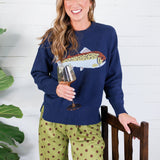 Nalls Navy Fish Sweater TCEC