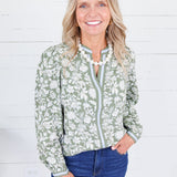 Naomi Painted Trillium Olive Top Mary Square