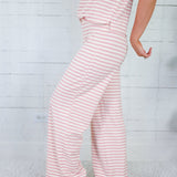 Natalie Pink + Ecru Stripe Knit Pants Things Between
