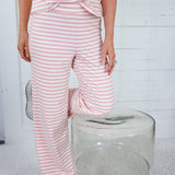 Natalie Pink + Ecru Stripe Knit Pants Things Between