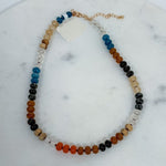Natural Agate Glass Semi Precious Bead Necklace