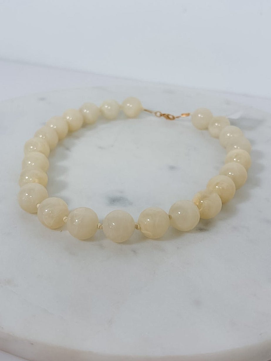 Natural Cream Stone Agate Necklace