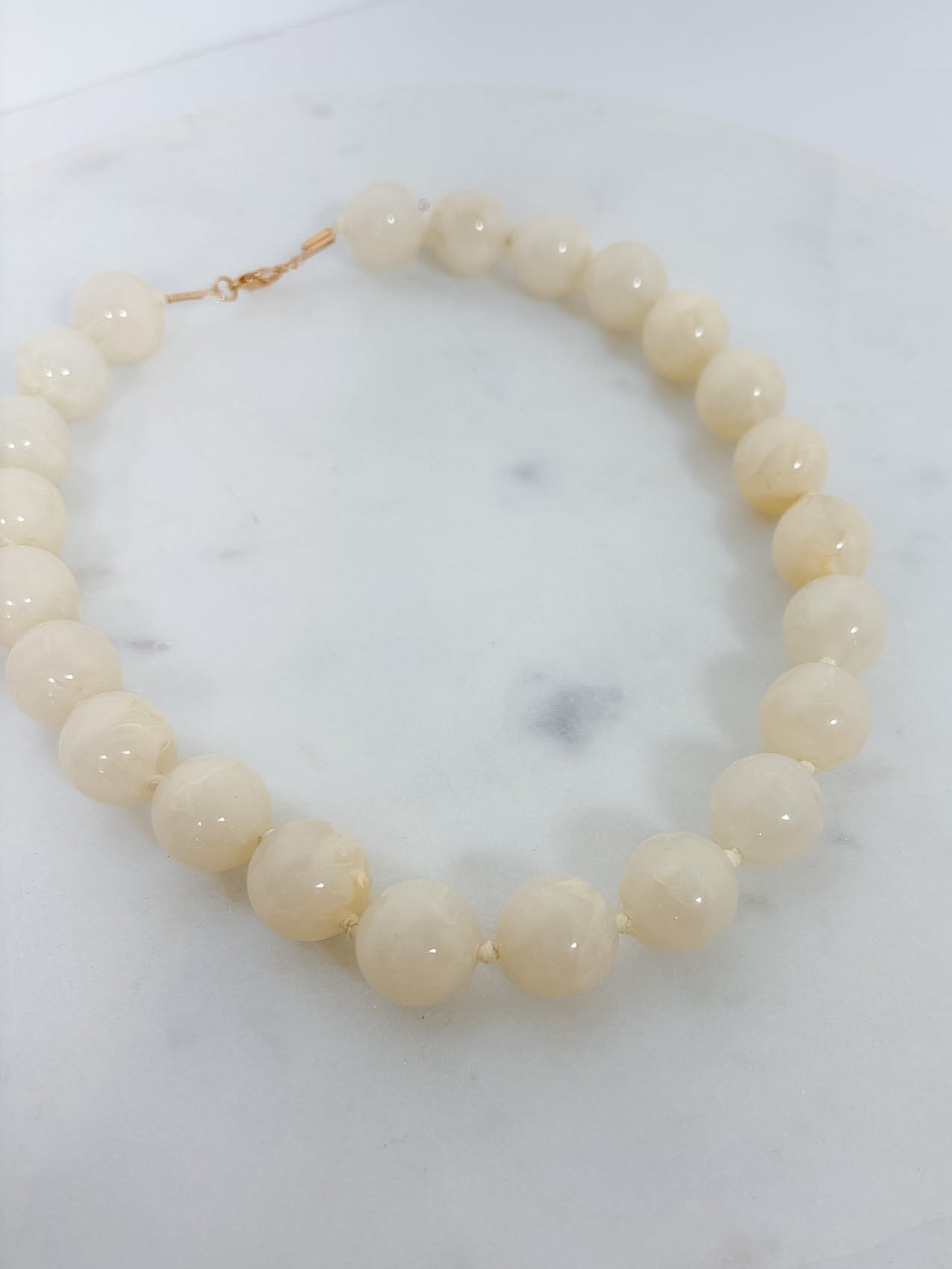 Natural Cream Stone Agate Necklace