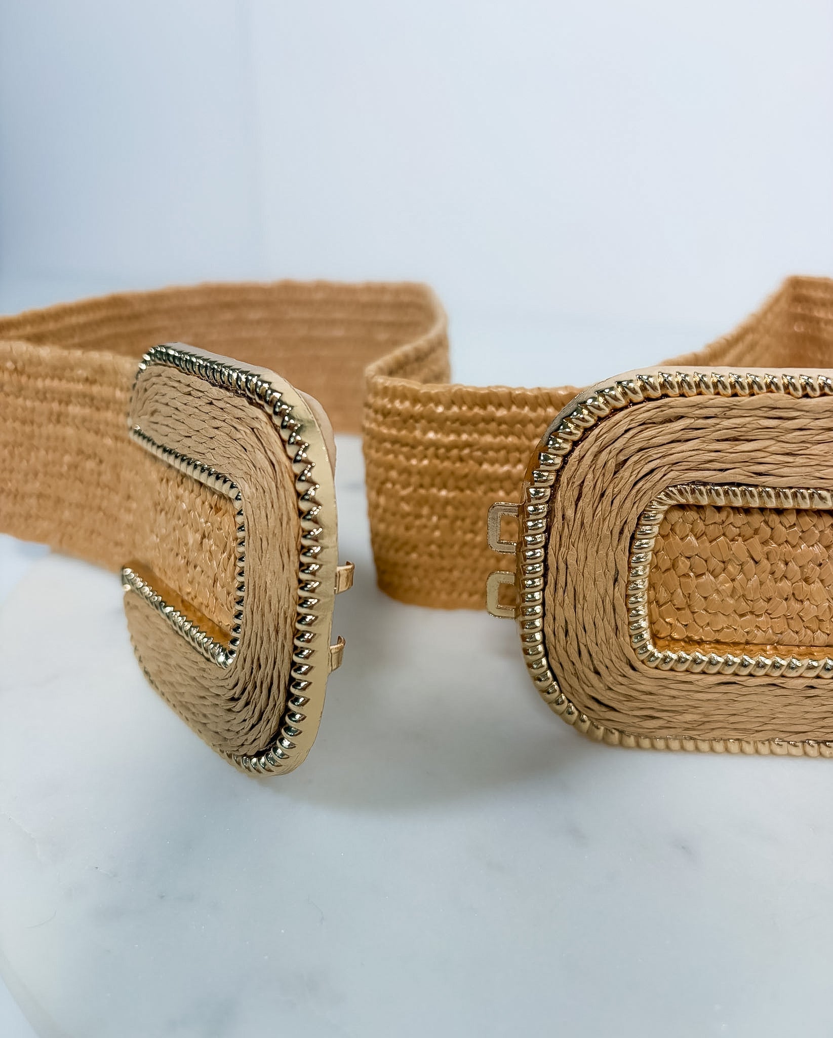 Natural Raffia Stretch Belt