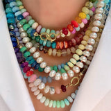 Natural Stone Semi - Precious Glass Mixed Necklace - A3 Accessories - Jewelry - Clover + Bee